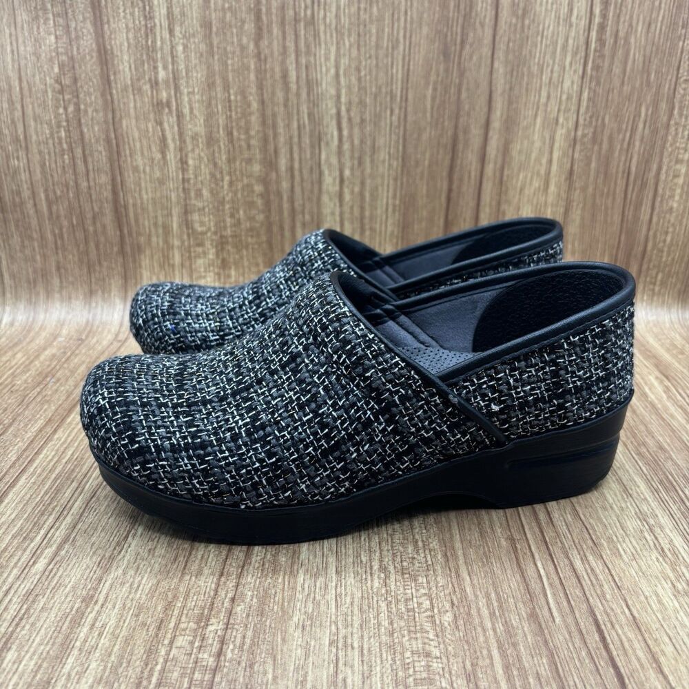 Dansko Classic Gray Plaid Vegan Leather Comfort Clogs Women Sz EU39 (8.5 -9) - Picture 3 of 10